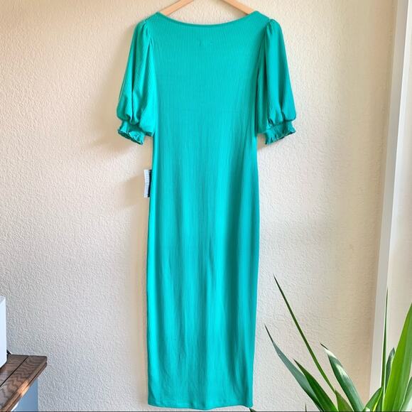 Saylor Teal Malavika Puff Sleeve Dress Size Small - Picture 5 of 14